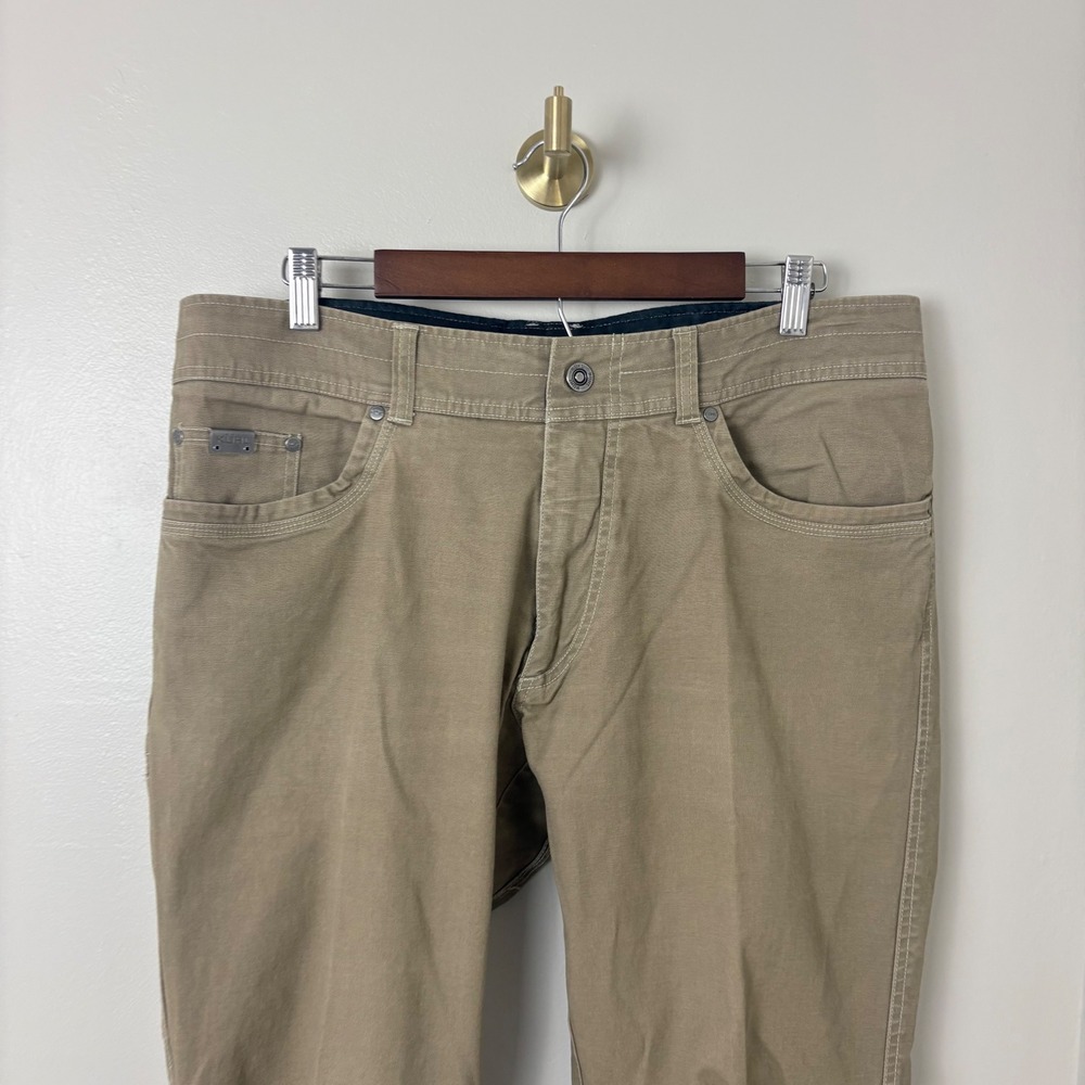 Kuhl Kanvus Jeans Mens 36x31 Khaki Brown Canvas Gorpcore Outdoor - Picture 2 of 11